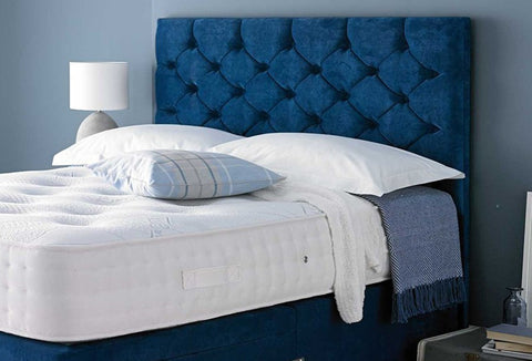 Savanna Blue Velvet Chesterfield Divan Bed Set