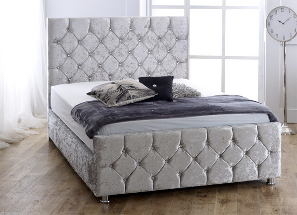 Valencia Crushed Velvet Fabric Bed