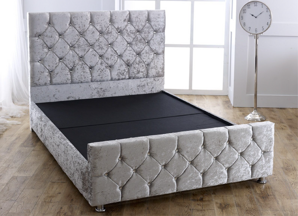 Valencia Crushed Velvet Fabric Bed