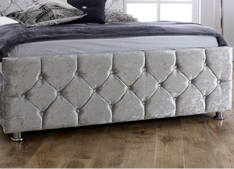 Valencia Crushed Velvet Fabric Bed