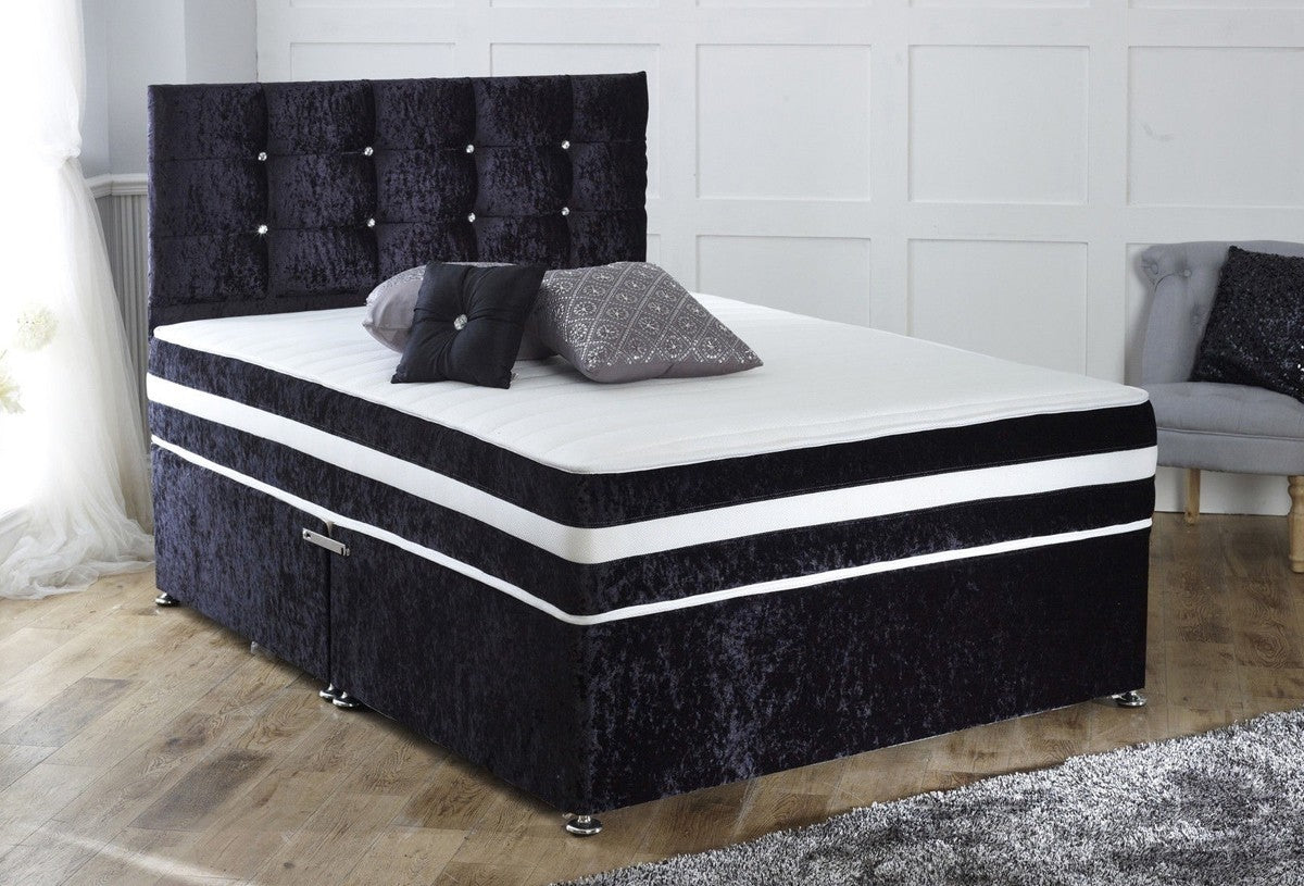 Crushed Velvet Divan Bed Set