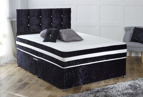 Crushed Velvet Ottoman Storage Bed