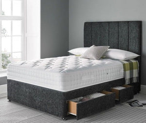 Charcoal Chenille Divan Bed