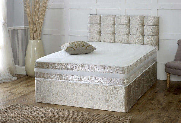 Crushed Velvet Divan Bed Set