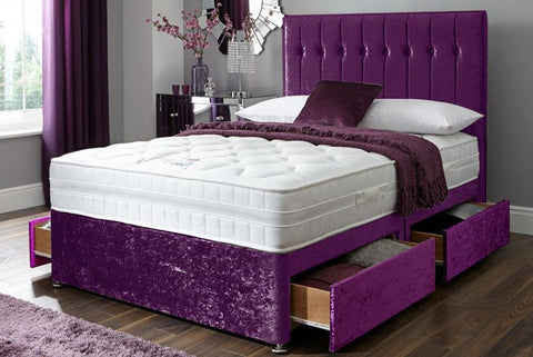 Purple Plush Velvet Divan Bed