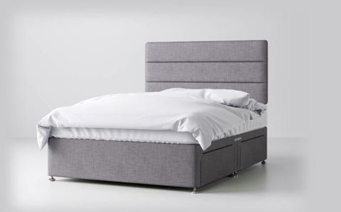 Grey Linen Sierra Divan Bed